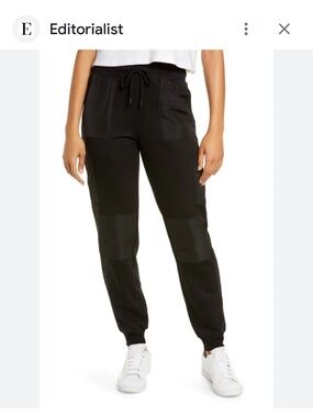 ALO YOGA Cargo Mixed Material Fleece Joggers Black XS